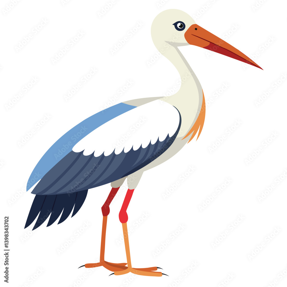 Fototapeta premium Stork isolated on white background 