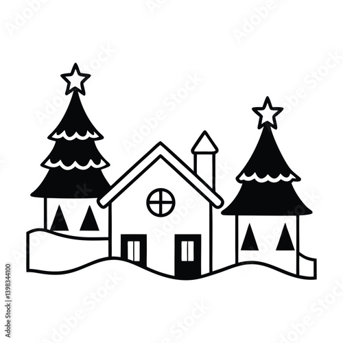 Christmas Village Decoration Set