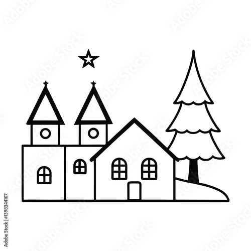 Christmas Village Decoration Set