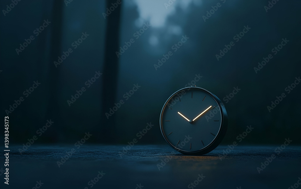 custom made wallpaper toronto digitalA serene clock in a misty setting, symbolizing the passage of time and tranquility amidst nature.