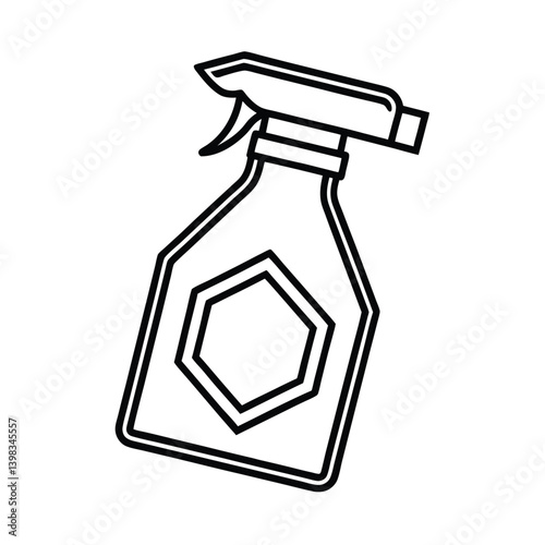 Spray Bottle Icon Cleaning Solution Symbol Vector Illustration Outline Style