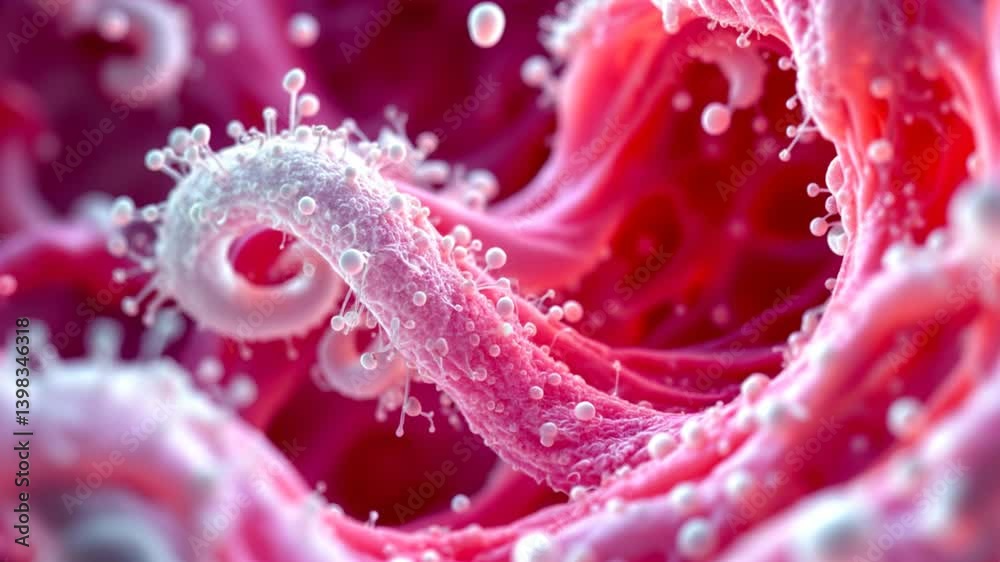 Candida auris yeast cells causing fungemia, bloodstream infection. A blood vessel with attached Candida auris causing damage and inflammation to it Candida auris yeast cells causing fungemia, bloodstream infection. A blood vessel with attached Candida auris causing damage and inflammation to it