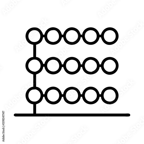 Abacus counting tool for arithmetic calculations and mathematical education symbol outline icon