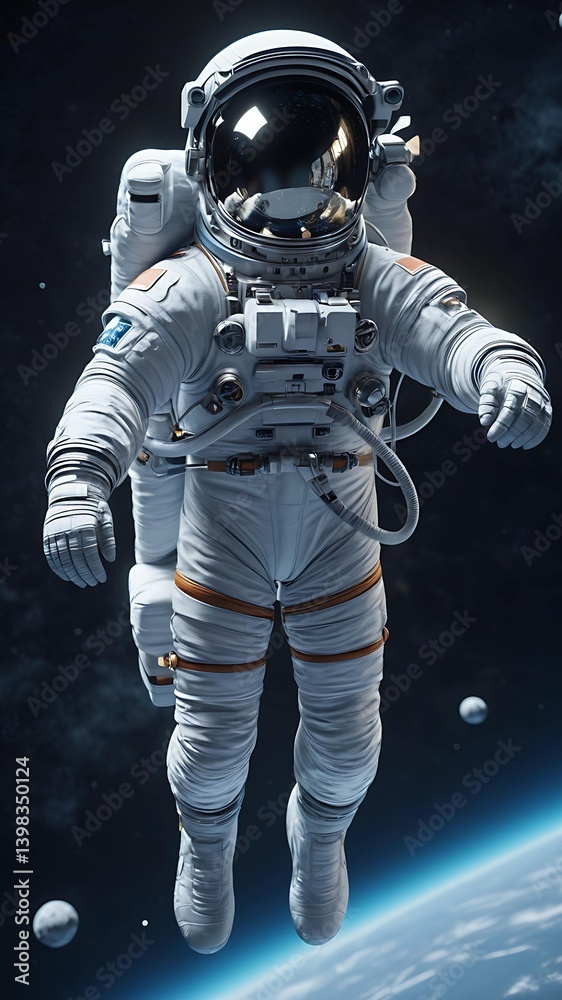 Astronaut floating in deep space 3 Astronaut floating in deep space 3