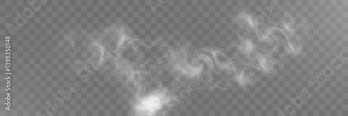 	
Realistic white smoke on transparent background with soft swirling effect, misty fog, airy vapor, atmospheric haze, drifting smog, subtle steam, floating cloud, delicate fumes.
