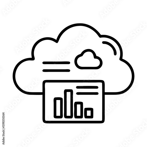 Cloud computing data analytics visualization diagram for business intelligence and strategy