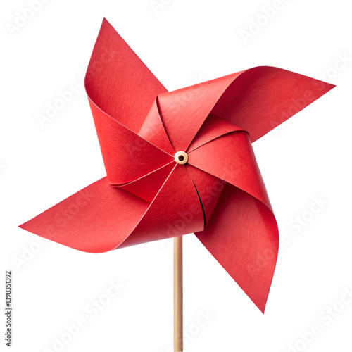 Red pinwheel isolated on white background