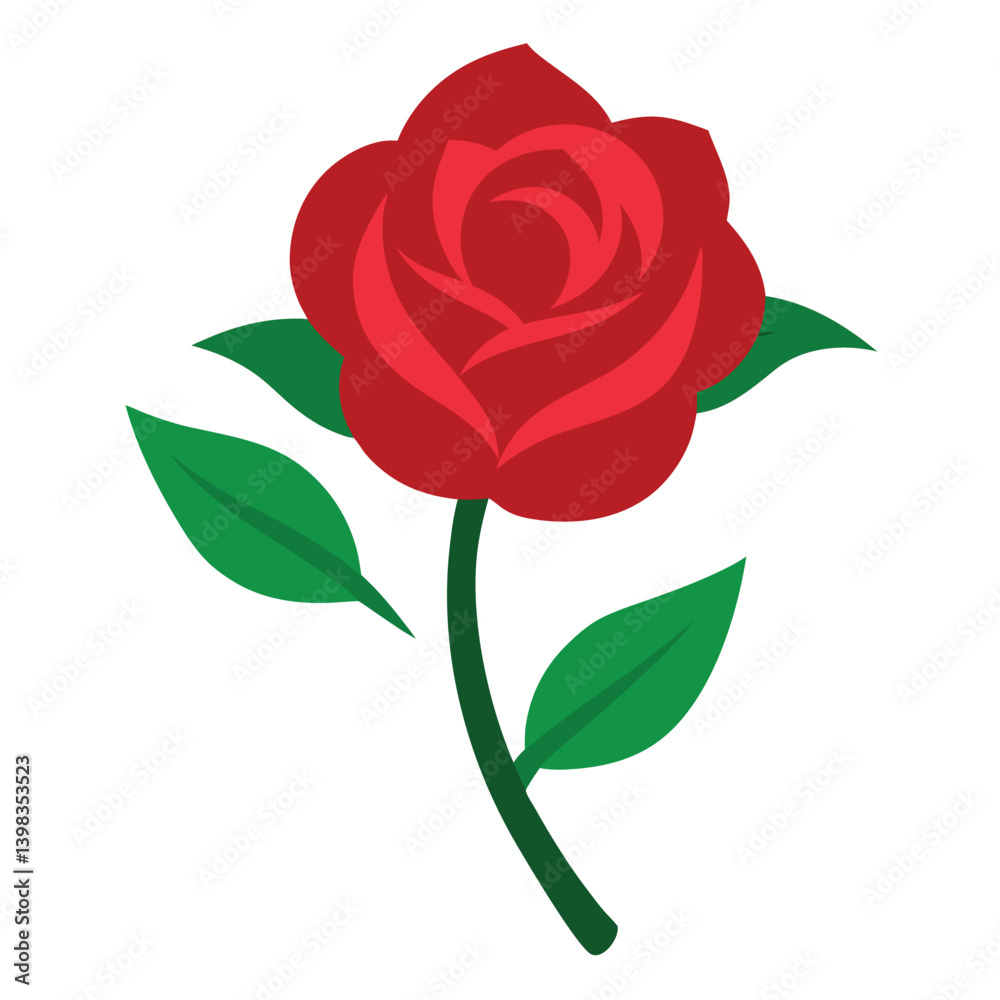 Fototapeta premium Rose flower vector isolated on white background