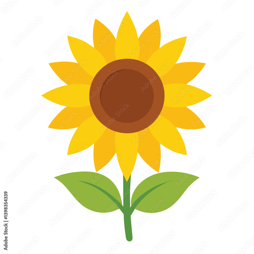 Fototapeta premium Sunflower vector isolated on white background