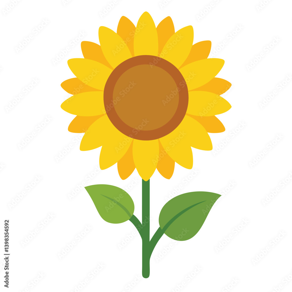 Fototapeta premium Sunflower vector isolated on white background