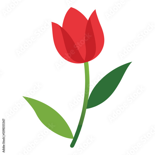 Tulip flower vector isolated on white background