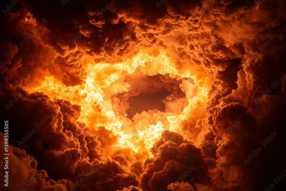 Fototapeta premium Fiery Hole in the Clouds