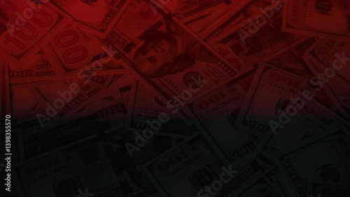Police Lights Reflecting on Money – Crime, Corruption, and Investigation Concept