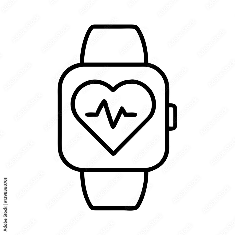 Heart rate monitor smart watch fitness tracker health app technology wearable device icon vector Heart rate monitor smart watch fitness tracker health app technology wearable device icon vector