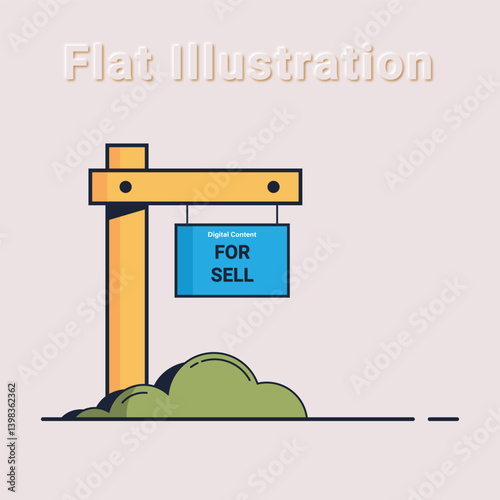 Flat Illustration For Sell Banner