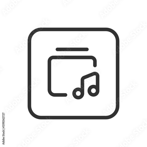 Media Library Note Icon – Audio File Organizer and Music Collection Symbol