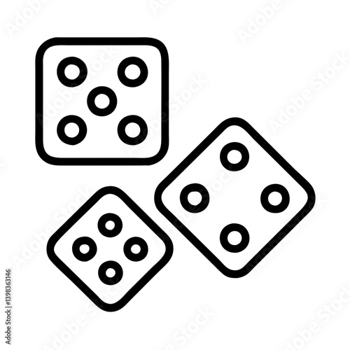 Dice vector illustration for casino games and board games luck and chance graphic design element