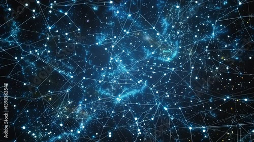 Abstract network connection structure digital communication dots and lines technology background design