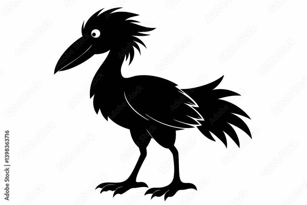 Fototapeta premium shoebill sihouette black vector