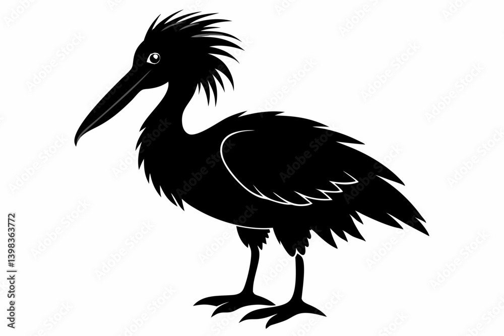 Fototapeta premium shoebill sihouette black vector