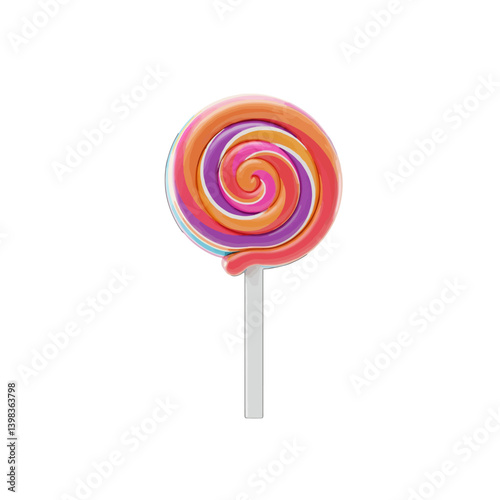 Colorful Swirl Lollipop on a Stick