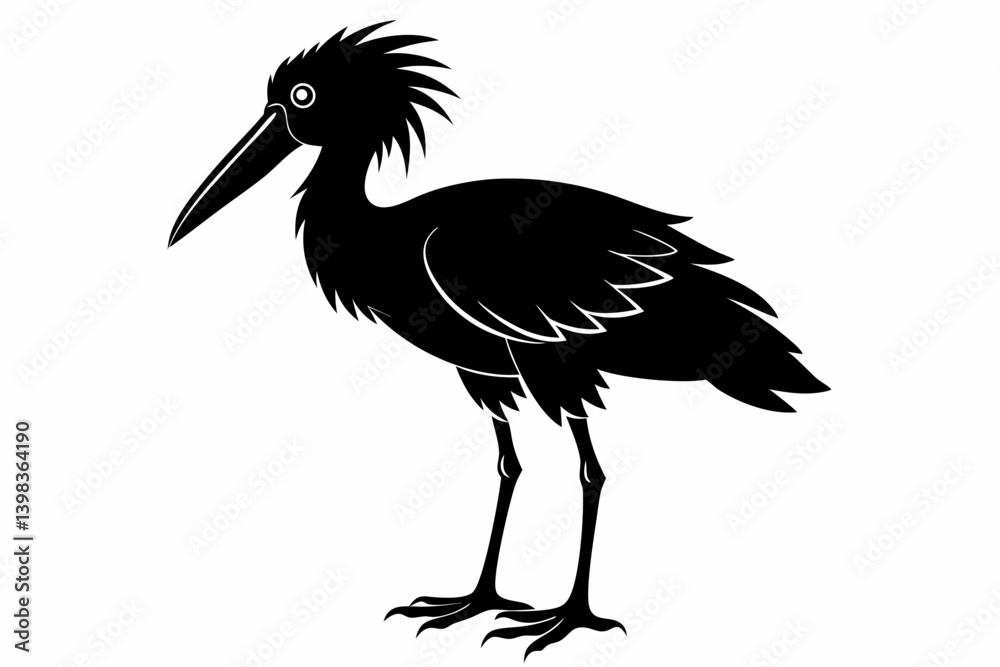 Fototapeta premium shoebill sihouette black vector