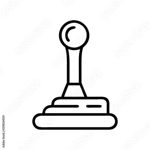 Manual transmission gear shift stick vector icon for automobile car and vehicle parts 90