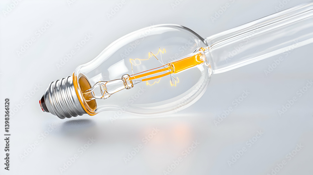 Elegant Transparent Led Lightbulb With Warm Yellow Glow Elegant Transparent Led Lightbulb With Warm Yellow Glow