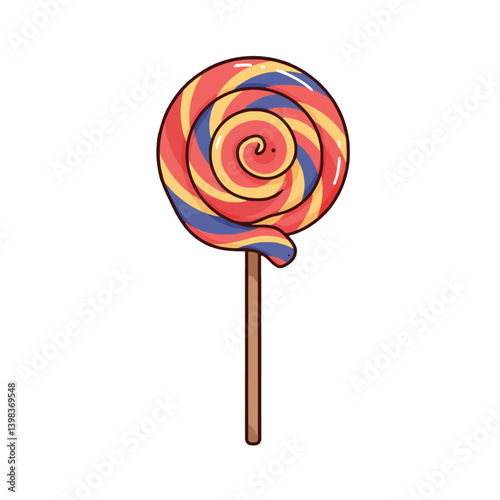 Colorful Swirl Lollipop on a Stick