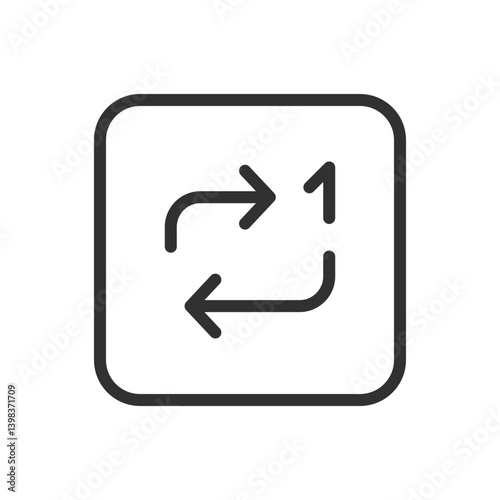 Repeat One Icon – Single Track Loop Button for Music Players