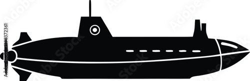 submarine  silhouette with white background
