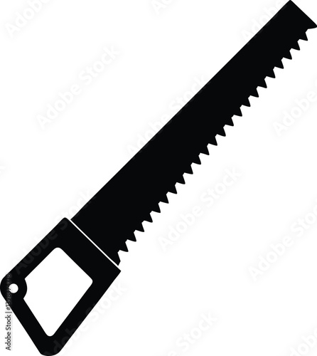 Hand saw with white background 