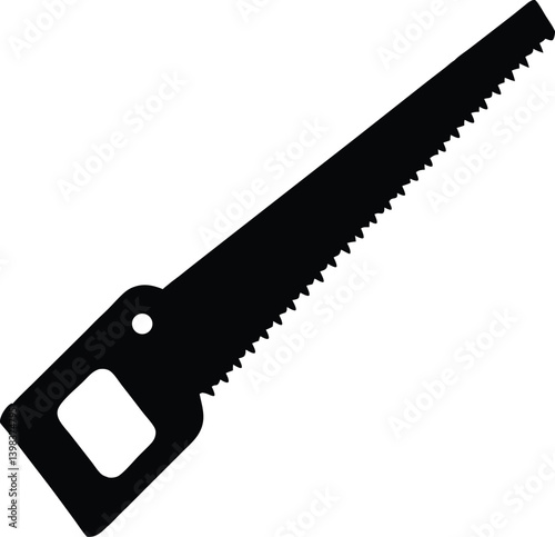Hand saw with white background 