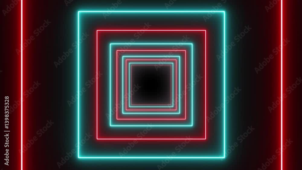 VJ light event particles concert intro game edm music stage party openers titles led neon square  tunnel background loop