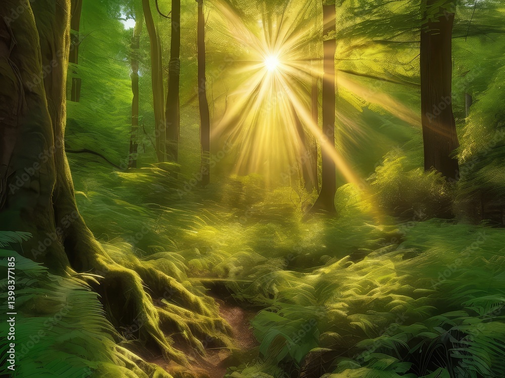 Obraz premium morning in the woods