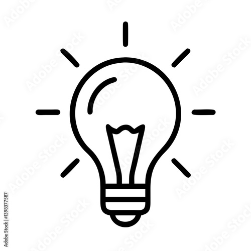 Light bulb icon vector illustration idea innovation solution lamp creative energy symbol graphic