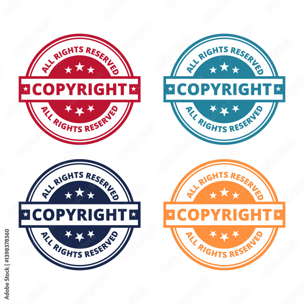 Obraz premium Copyright badge rubber stamp vector