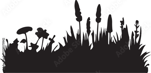 grass silhouette vector