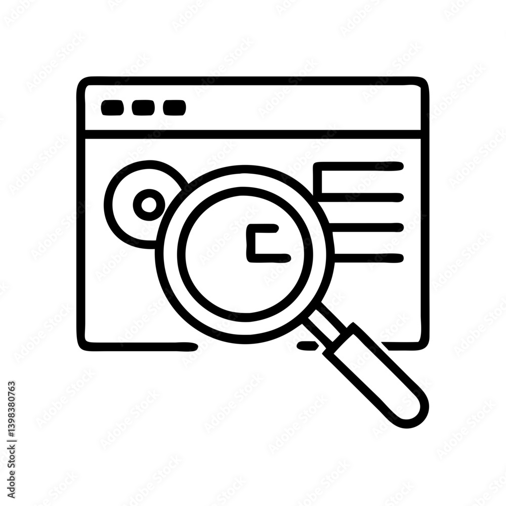 Website seo audit and analysis with magnifying glass for search engine optimization results Website seo audit and analysis with magnifying glass for search engine optimization results