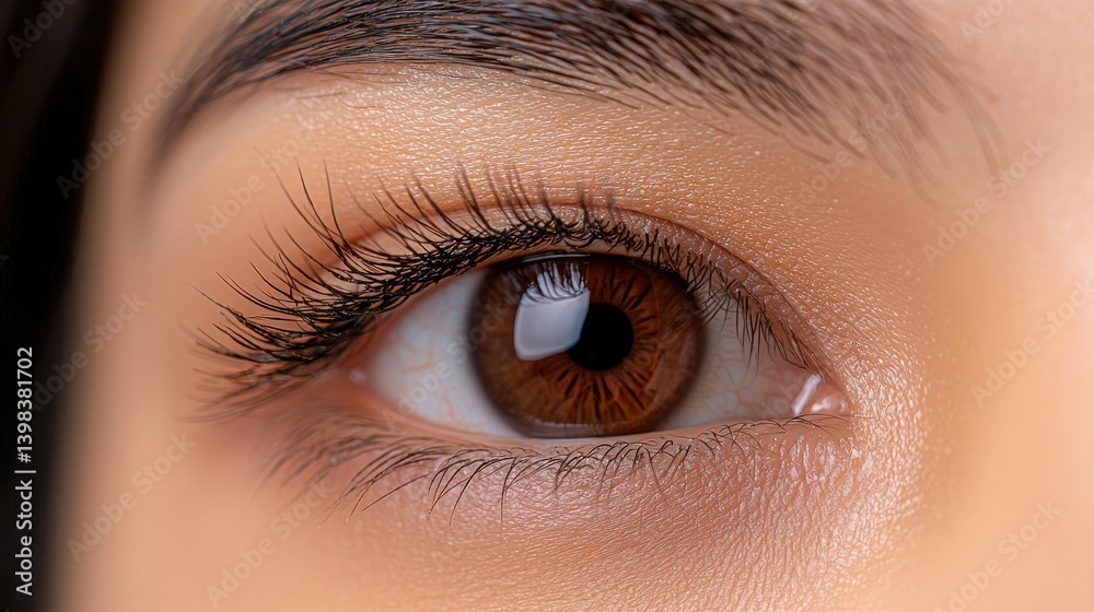 Obraz premium A close up image showcasing a brown human eye