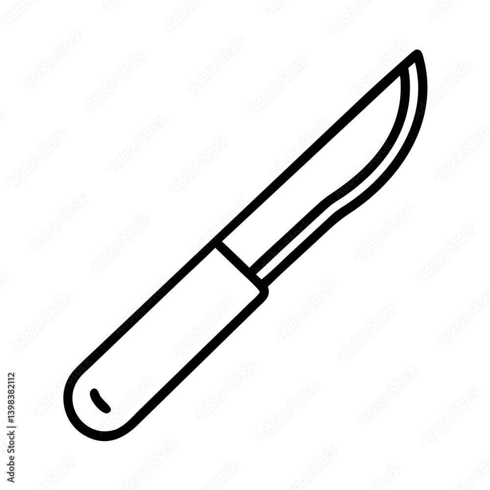 Isolated vector illustration of a hunting knife camping knife survival knife for outdoor use Isolated vector illustration of a hunting knife camping knife survival knife for outdoor use
