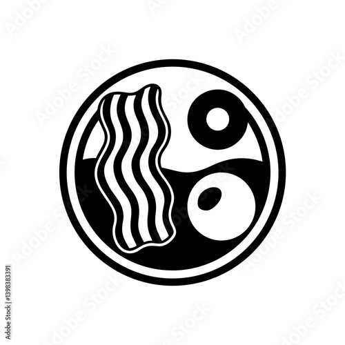 Hearty Bacon Eggs Icon Breakfast Meal Symbol