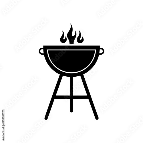 Outdoor BBQ Icon Grill Barbecue Symbol