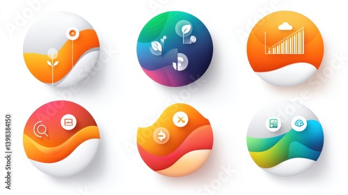 Obraz na płótnie Business management icon set concept. Modern professional business management icon set w salonie