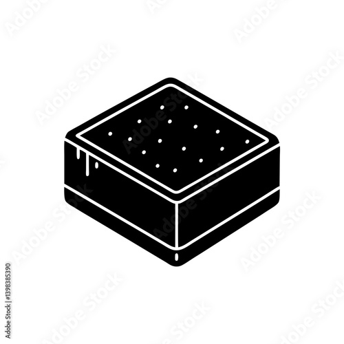 Delicious Brownie Icon Chocolate Treat Dessert Symbol