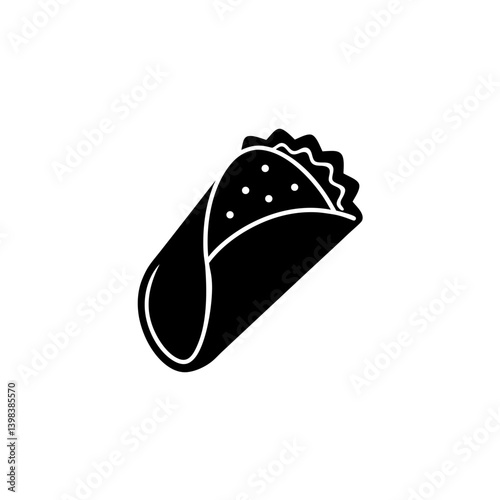 Delicious Burrito Icon Mexican Food Meal Symbol