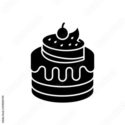 Sweet Cake Icon Dessert Bakery Symbol