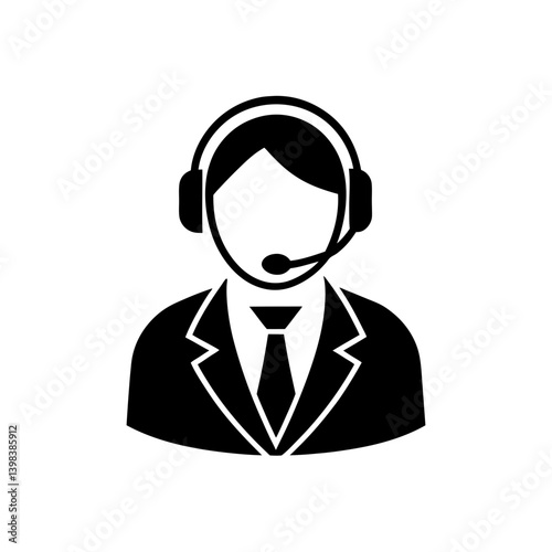 Support Call Center Agent Icon Help Service Symbol
