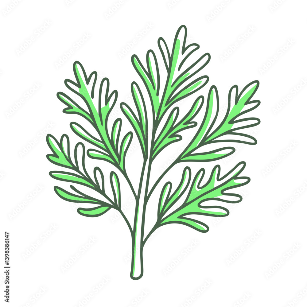 Obraz premium dill icon, dill vector illustration-simple illustration of dill, perfect for dill logos and icons