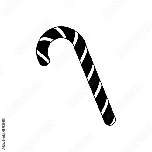 Holiday Candy Cane Icon Christmas Sweet Vector